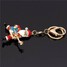 Santa Metal Keychain Car Purse Bag Rhinestone Head Key Chain Ring Pendant - 8