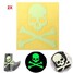 The Noctilucent 2Pcs Motorcycle Car Bike Dark Glow Skull Sticker - 1