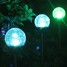 Light Crackle Ball Color Changing Garden Lamp Set Glass Solar Stake - 3