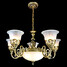 European Chandeliers Seven Bronze Glass Lights Retro - 1