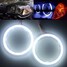 Pair White COB 100mm Angel Eye Ring Outside 12V 10W Headlight Aperture - 4