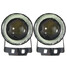 Halo Pair Angle Eyes 30W LED Car Fog Light COB Bulb Ring Ice Blue - 5