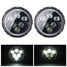 Beam Hi Lo 6500K LED Headlights 60W H4 H13 IP67 7Inch Jeep Wrangler JK 2Pcs - 1