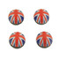 Shape Flat Round Wheel Stem Tire Valve Cap Cover Union Jack Pattern Pcs Car - 2