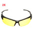 Yellow Lens Sport Glasses 2Pcs Riding Driving UV400 Sunglasses Night Vision - 1