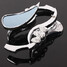 Design Skull Blade Motorcycle Mirrors Silver - 4