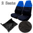 Resistant Water Blue Car Front Seat Protectors Covers Universal Black - 1