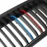 E38 Color Matte Black Grilles For BMW Front M Style Wide - 4