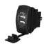 Switch For Motorcycle Red Rocker Car Truck Boat Backlit LED Dual USB Charger UTV 12V 24V - 1
