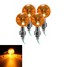 4pcs Bulb Light Universal Motorcycle Turn Signal Lamp Amber Indicatior - 1