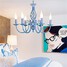 Bedroom Lamp Mediterranean Head Garden Chandelier Lamp Iron Blue Classic - 2