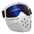 Goggles Motorcycle Riding Detachable Blue Shield Face Mask Lens Modular Helmet - 3