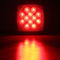 Square Orange Truck Trailer Rear Brake LED White Red Lamp Plate Lights Stud Tail Mount 12V - 5