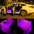Strip Decorative Car Interior Remote Control RGB LED Lights Atmosphere Light Floor - 6