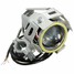 Waterproof Motorcycle LED Foglight Spot Headlight Angel Eyes 2Pcs Lamp U7 Silver Body - 4