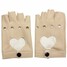 Women Driving Mittens Fingerless Sports Motorcycle Dance PU Leather Gloves - 10