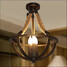 American Led Simple Bedroom Retro Rope Ceiling Lamp Aisle - 1