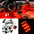 Orange Decoration Light Car Charger 3LED 12V 4 In 1 Purple Interior Lights - 2