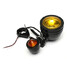 Metal Motorcycle Fog Shell Amber Yellow Turn Signal Light Light 39MM Mount Bracket - 3