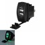 Green LED Backlit 5V 3.1A Car Boat Output Dual USB Charger Rocker Switch - 1