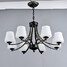 Glass Restaurant Chandelier Retro Pendant Light 8 Heads Living Room - 3