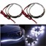 Strips White Shine LED Side Headlights DRL 2PC 12 Inch - 1