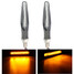 12LED Pair Universal Motorcycle Turn Signal Indicator Light Bendable Stem Lamp Amber - 1