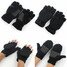 Warm Fleece Flip Winter Waterproof Mittens Convertible Top Fingerless Gloves - 3