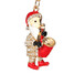 Santa Rhinestone Purse Bag Head Key Chain Ring Metal Car Pendant Keychain - 2