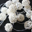 White Balls Party 20 Pcs Patio Rattan String Light - 3