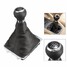 PU knob Frame VW Passat B6 Stick Car Black 6 Speed B7 Leather Gear Shift - 1