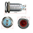 Silver Metal Dash Lamp 12mm LED Indicator Light Pilot Screw Black Shell - 2