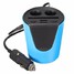 Cigarette Lighter Socket 2 Way Car Cup Holder Charger Dual USB Charger Adapter 3 in 1 - 1