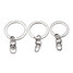 Ring Keyfob Keychain Swivel Key Rings Craft 50pcs DIY Tone Metal Silver - 3