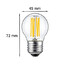 E26/e27 Led Filament Bulbs 220v-240v 3pcs Warm White G45 Cob Kwb 6w - 2