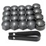 AUDI Locking Black Grey 17MM Bolt Nut Caps Covers Wheel Removal Tool Key - 5