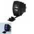 UTV Dual USB Charger Rocker Switch Backlit Blue LED Boat Car 12V-24V Waterproof - 1