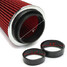 Cold Air Intake Cone 4 Inch Filter Red Truck High Flow Long Performance Air Filter Car Dry - 7