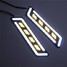 Daytime Running Fog Turn Signal Light Shape COB LED DRL 800LM White Pair Yellow - 4