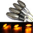 Pair Amber Universal Metal Blinker LED Turn Signal Indicator Light Motorcycle E8 - 1