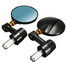 Motorcycle Handlebar 22mm CNC Aluminum Rear View Mirror Pair Black Rear View Side - 2