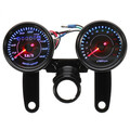 Motorcycle Black Gauge Odometer Speedometer Tachometer Universal LED Bracket