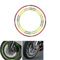 Motorcycle Car Sticker Reflective Green Wheel Rim Universal Bike Decals Tape Stripe Red Yellow