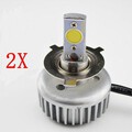 Motorcycle LED Headlight White Light 6000K 2Pcs 8W 16W