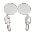 YAMAHA Bar End Suzuki Honda Round Inch Motorcycle Silver Mirrors