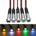 Truck Motorcycle LED Indicator Metal Warning Light Lamp Pilot Panel 12V 8mm Car Boat Dash