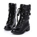 Women Motorcycle Cool Punk Black Boots