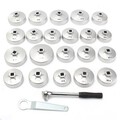 23pcs Aluminum Oil Filter Wrench Silver Remover Tool Cup Kit Socket AU Type Removal