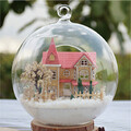 Wood Toy Led Hut House Glass Including