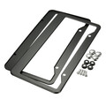 Frames 2 PCS License Plate Stainless Steel Screw Tag Caps Black Metal